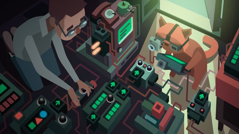 Scientist and Cat in Lab