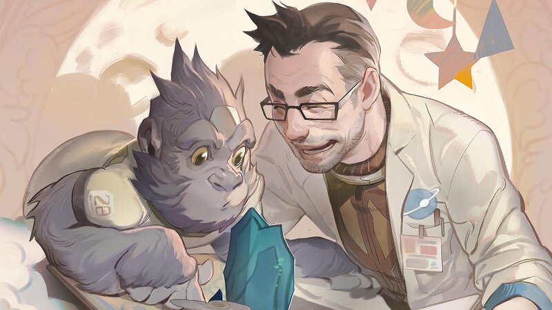 Scientist and Monkey