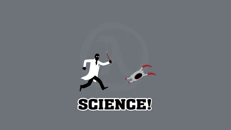 Scientist Chasing Creature