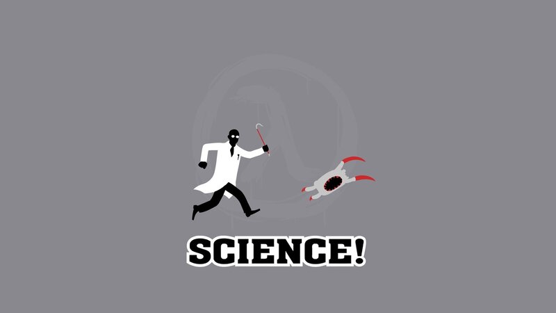 Scientist chasing monster