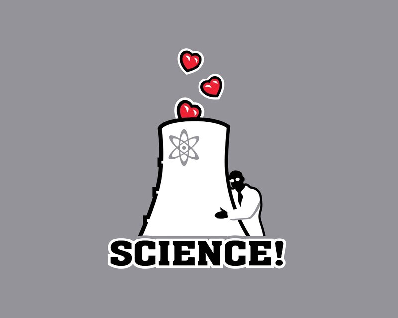 Scientist Hugging Reactor — Gray