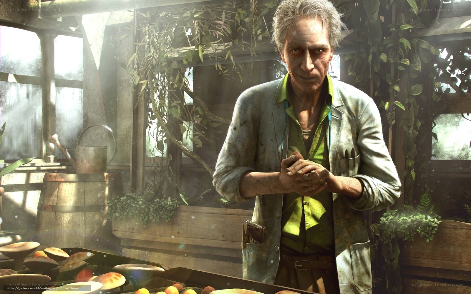 scientist in a greenhouse