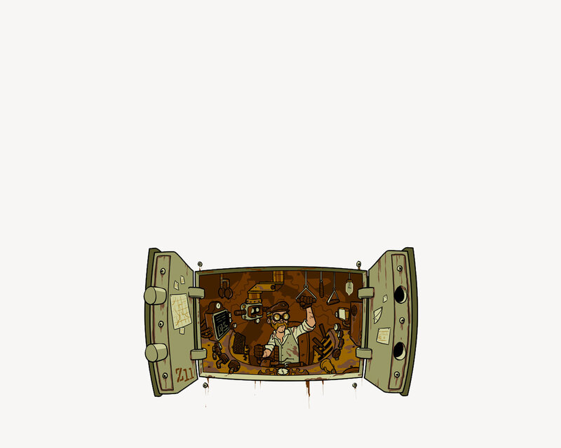 scientist in a safe