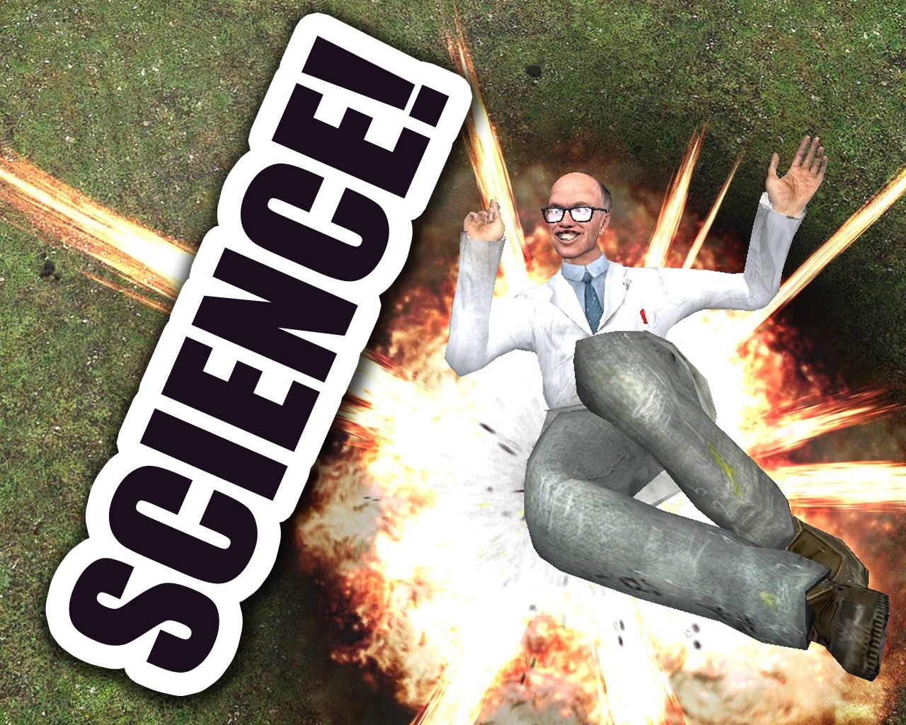 Scientist in explosion