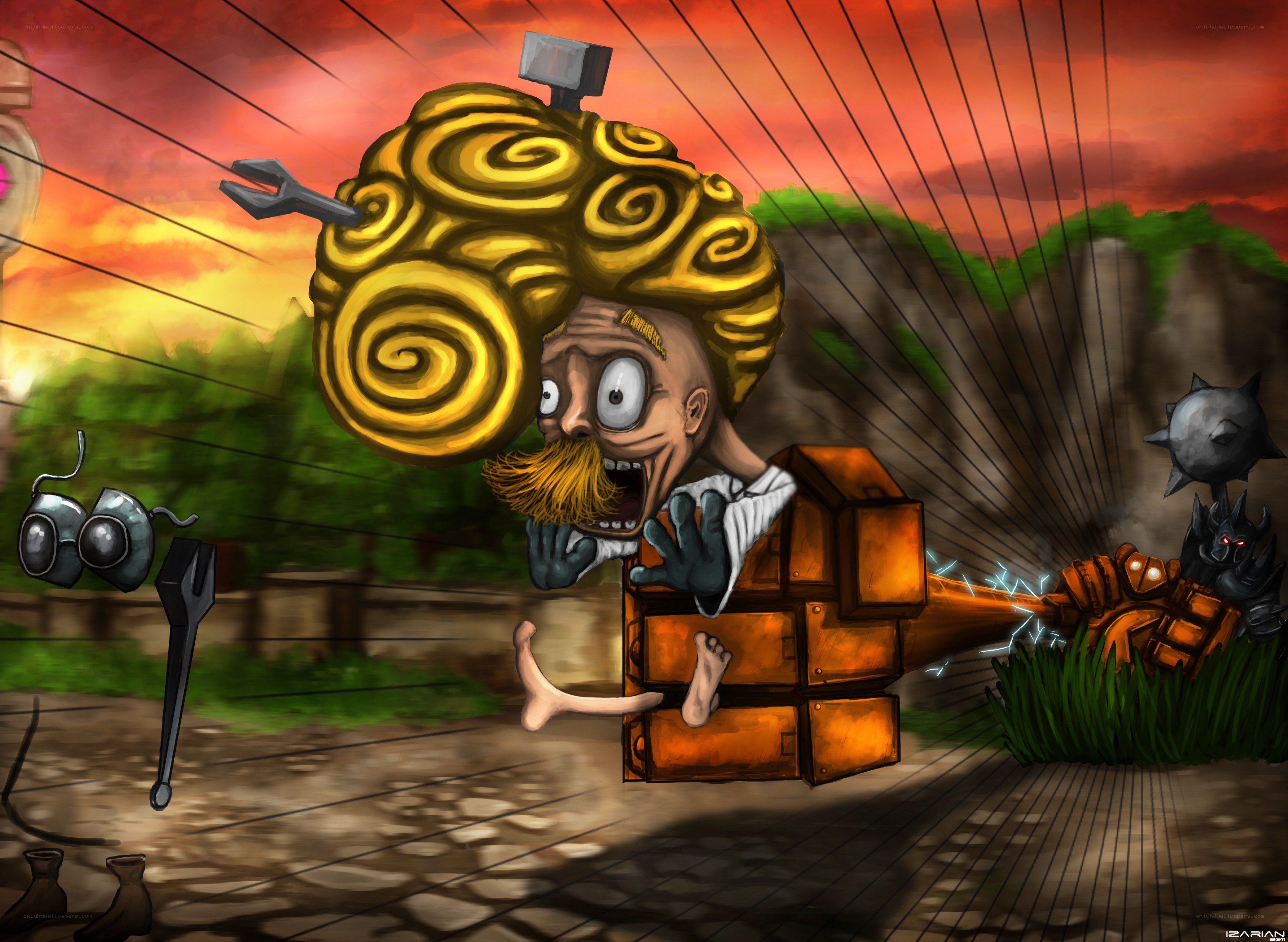 scientist in explosive chaos