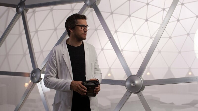 scientist in geodesic dome