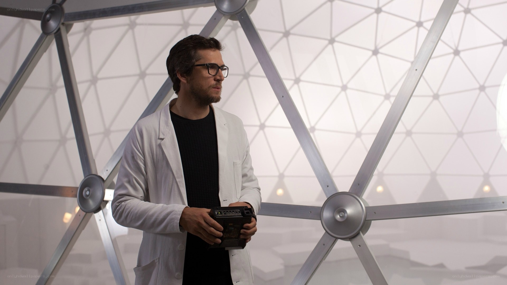 scientist in geodesic dome