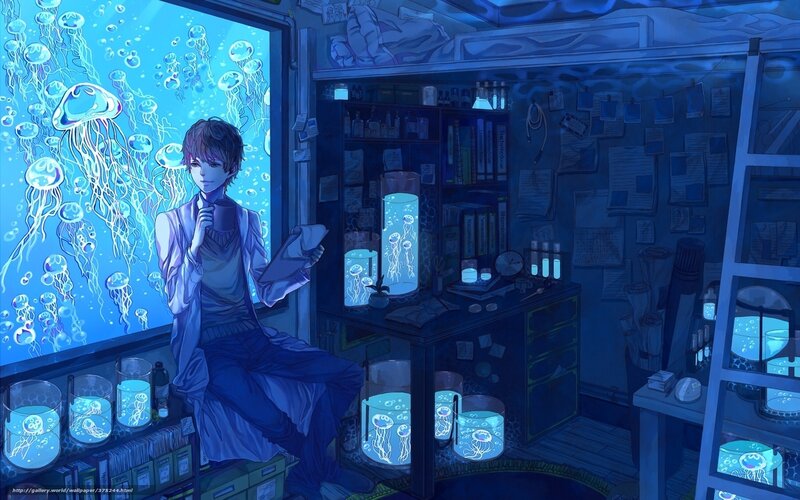 scientist in jellyfish lab
