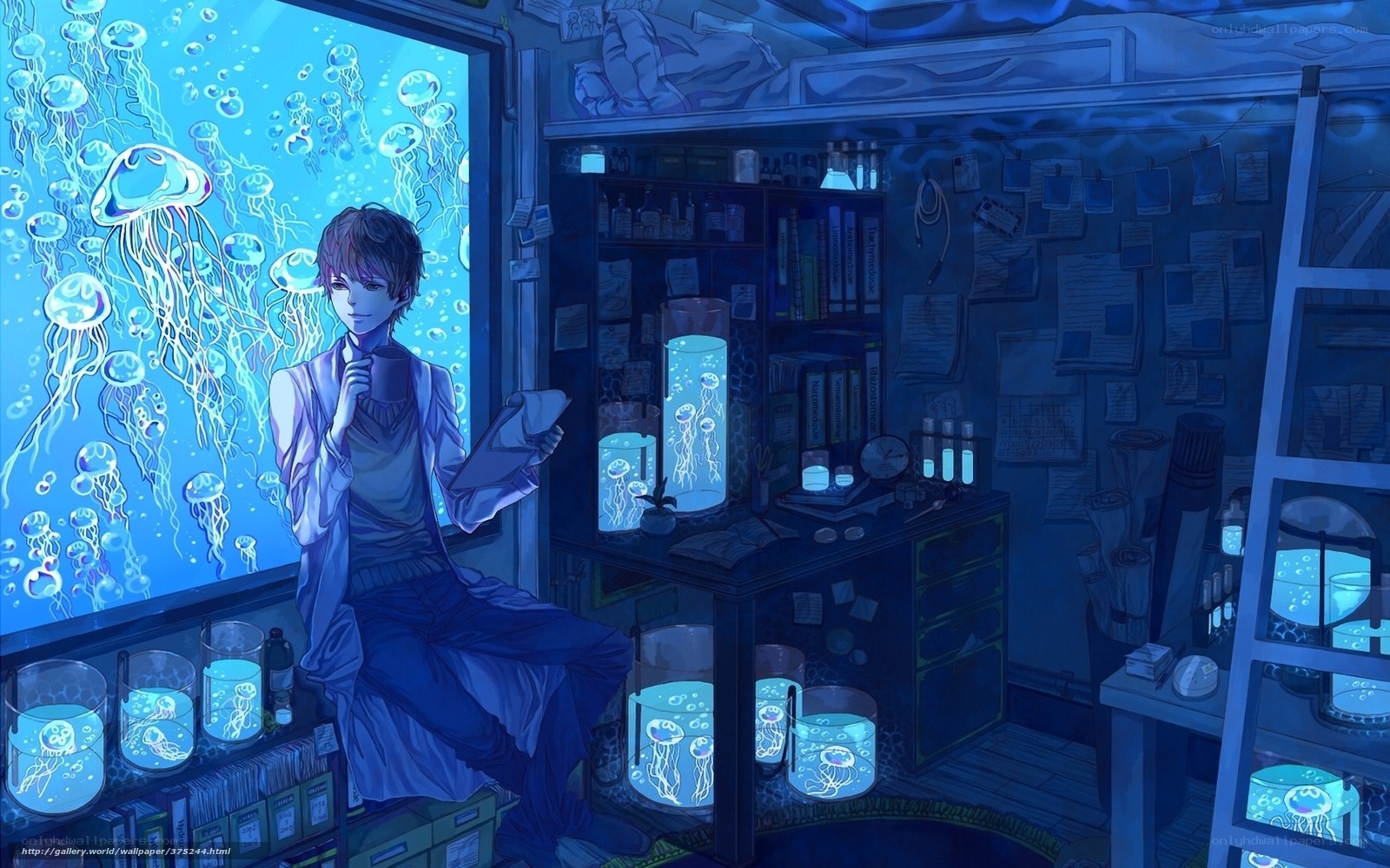scientist in jellyfish lab