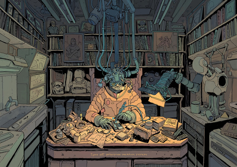 Scientist in Lab — Blue