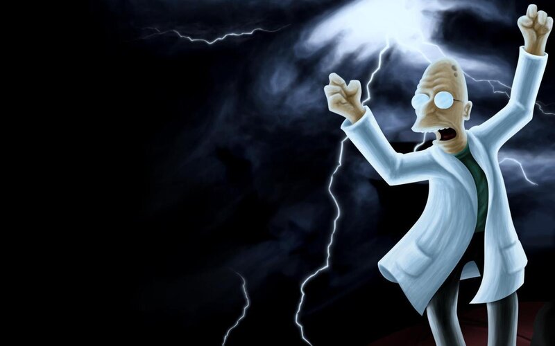 Scientist in Lab Coat — Black, Dramatic