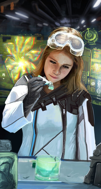 Scientist in Lab Coat — White