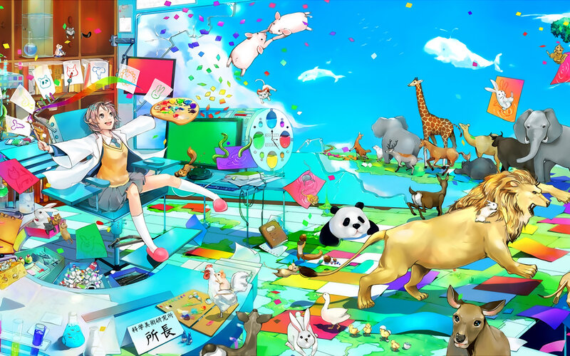 Scientist in Lab with Animals