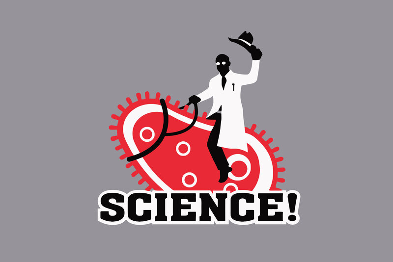 scientist on a gear