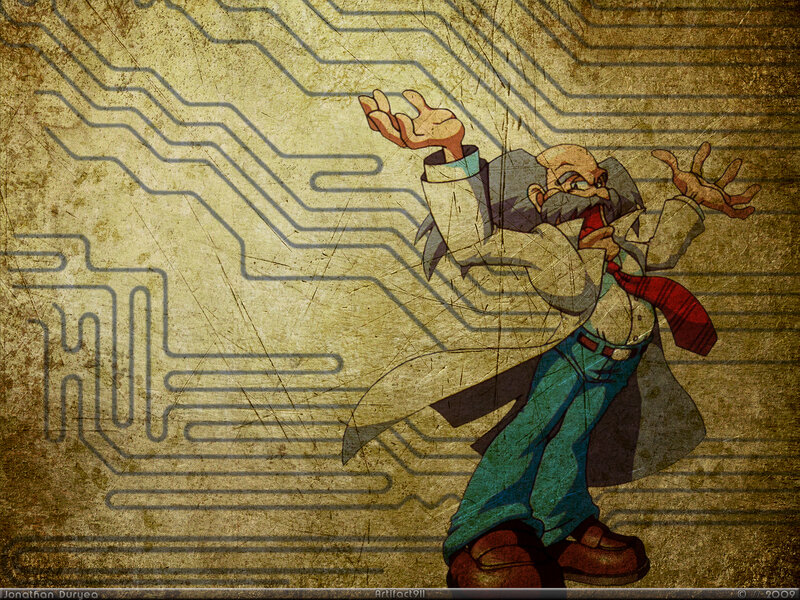 scientist on circuit board