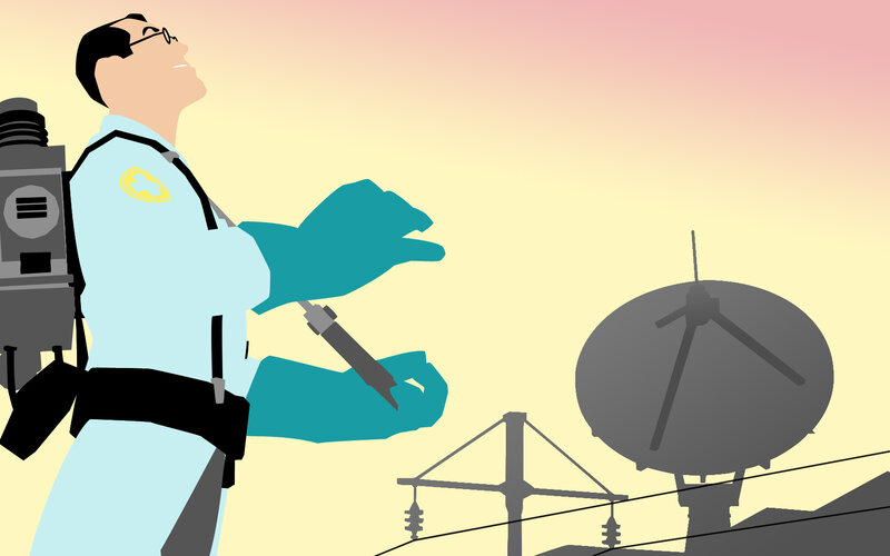 scientist with equipment