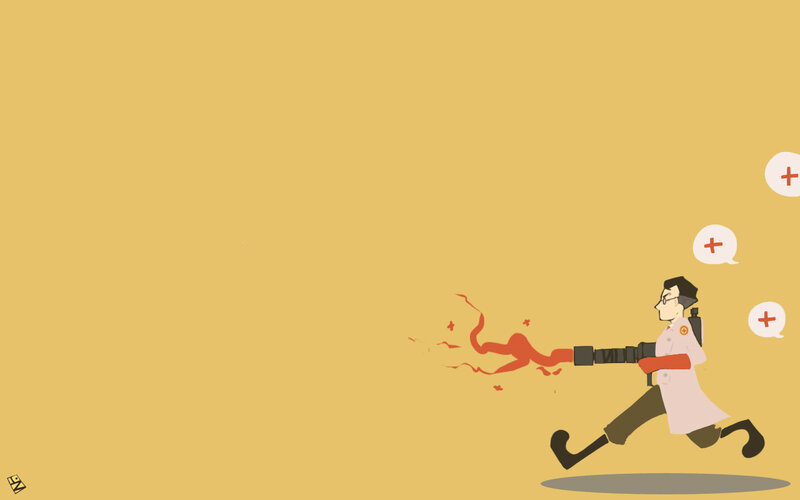 Scientist with flamethrower