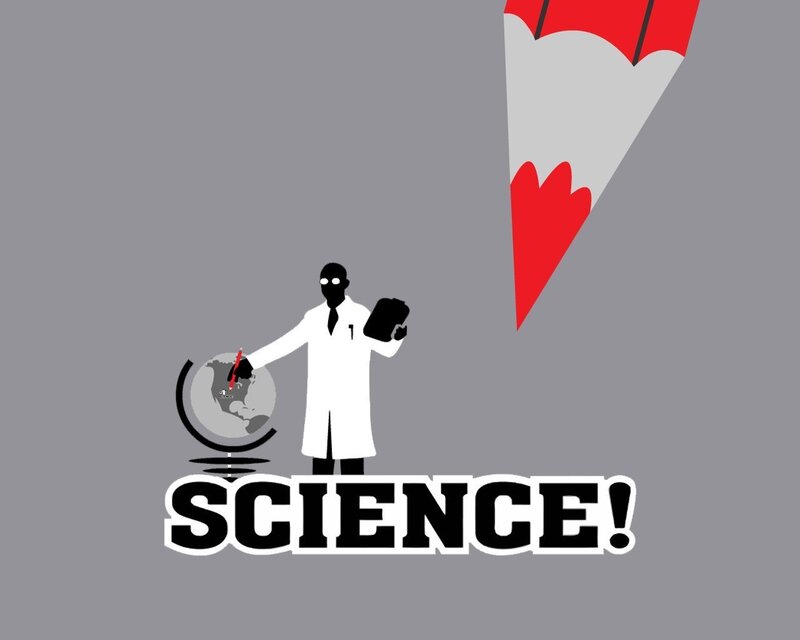 Scientist with globe and pencil