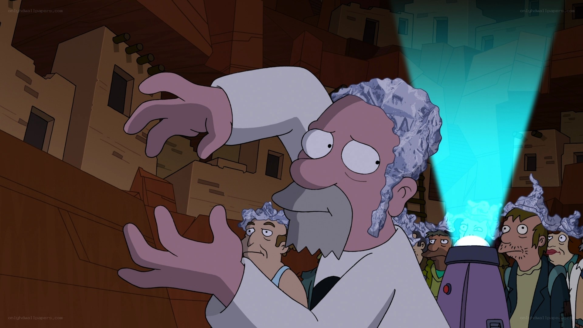 scientist with glowing device