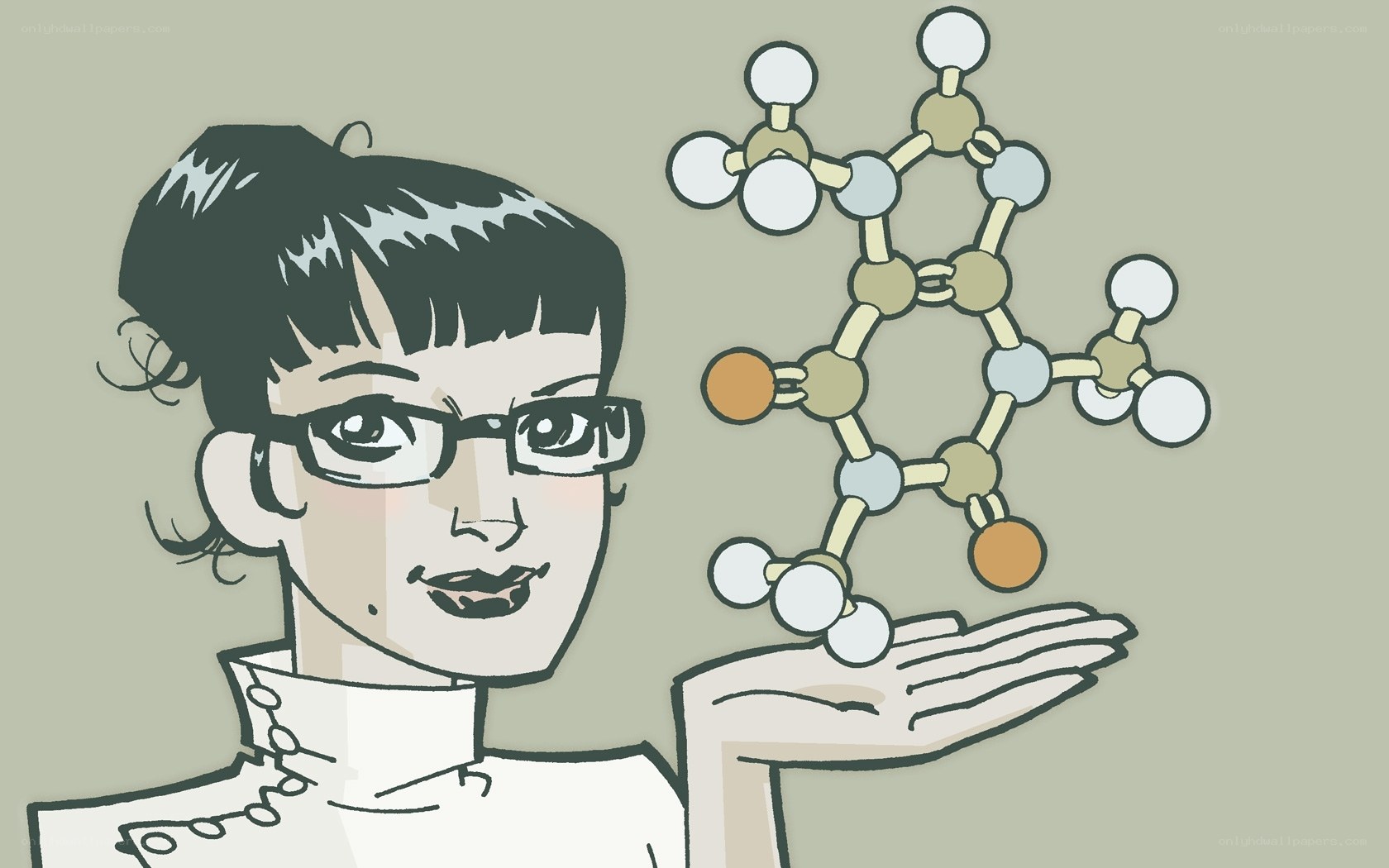 scientist with molecule model