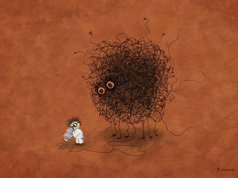 Scientist with Monster
