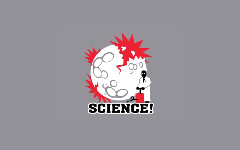 Scientist with Moon — Gray