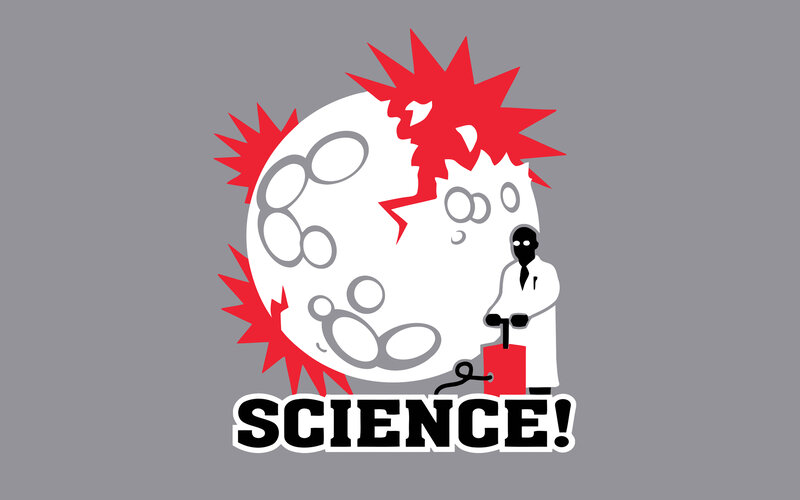 Scientist with Moon