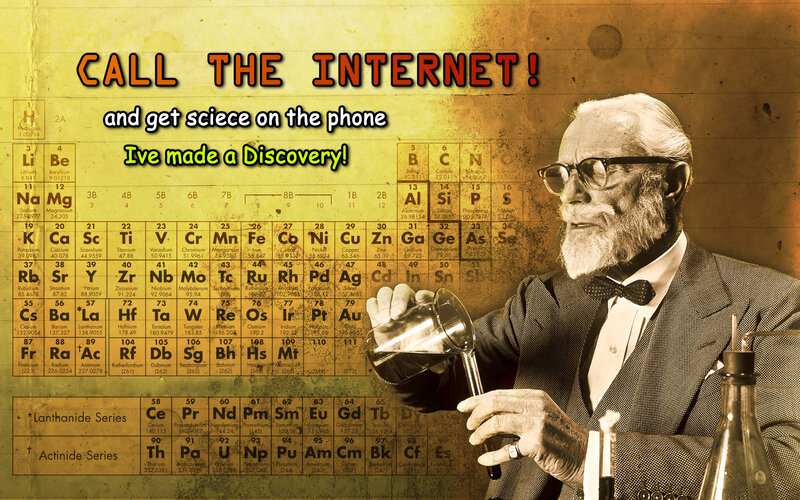 Scientist with periodic table