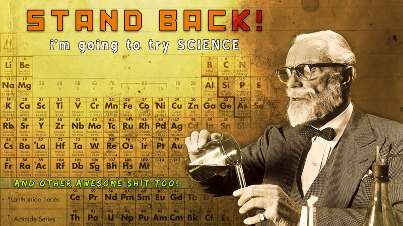 scientist with periodic table