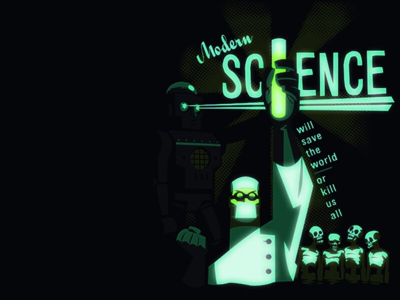 Scientist with Robot — Black, Dramatic, Night
