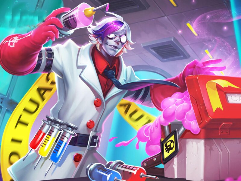 Scientist with Syringes — Purple