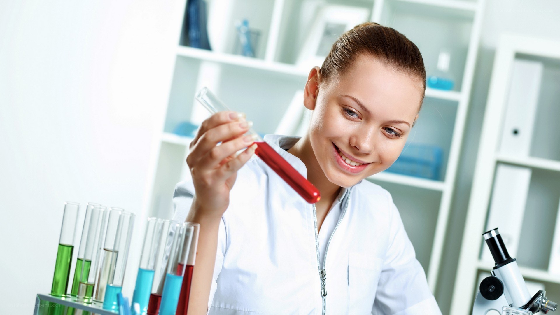 scientist with test tube