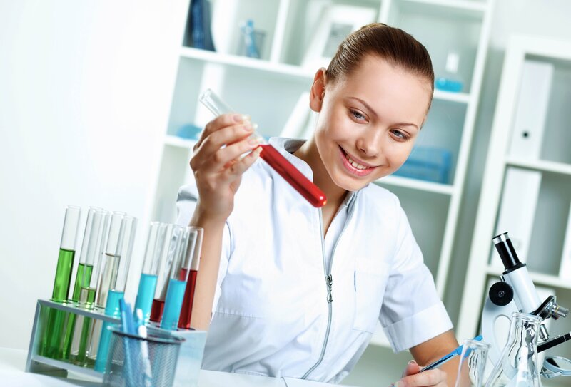 scientist with test tube
