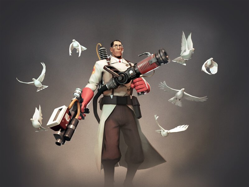 Scientist with Weapon — Gray, Dramatic