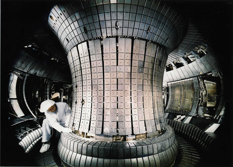 Scientist working on fusion reactor