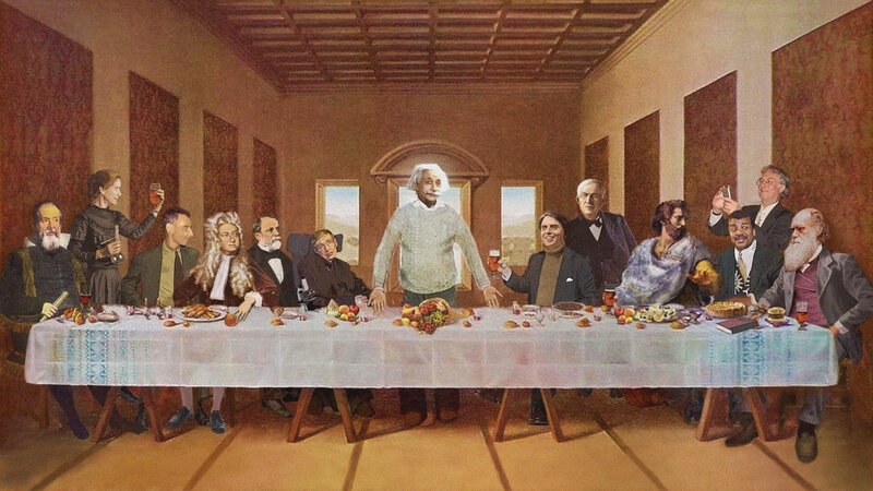 Scientists at a Dinner Table