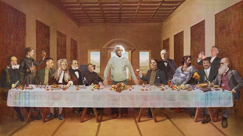 Scientists at Dinner Table
