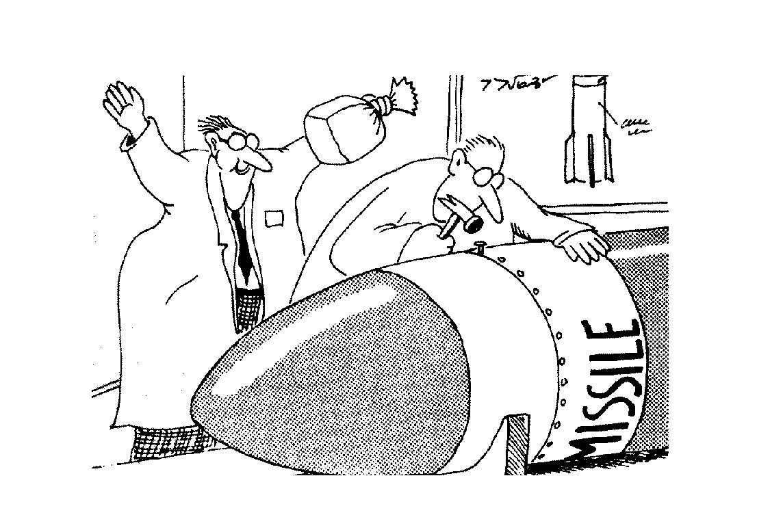 Scientists building a missile