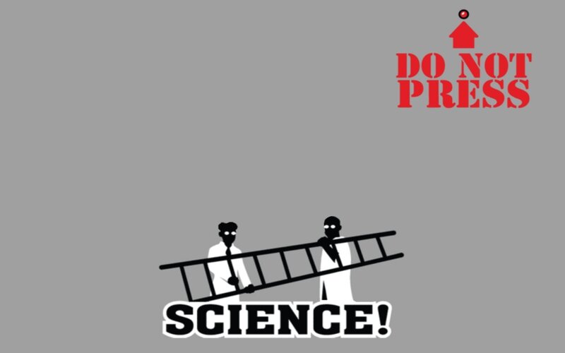 Scientists carrying a ladder
