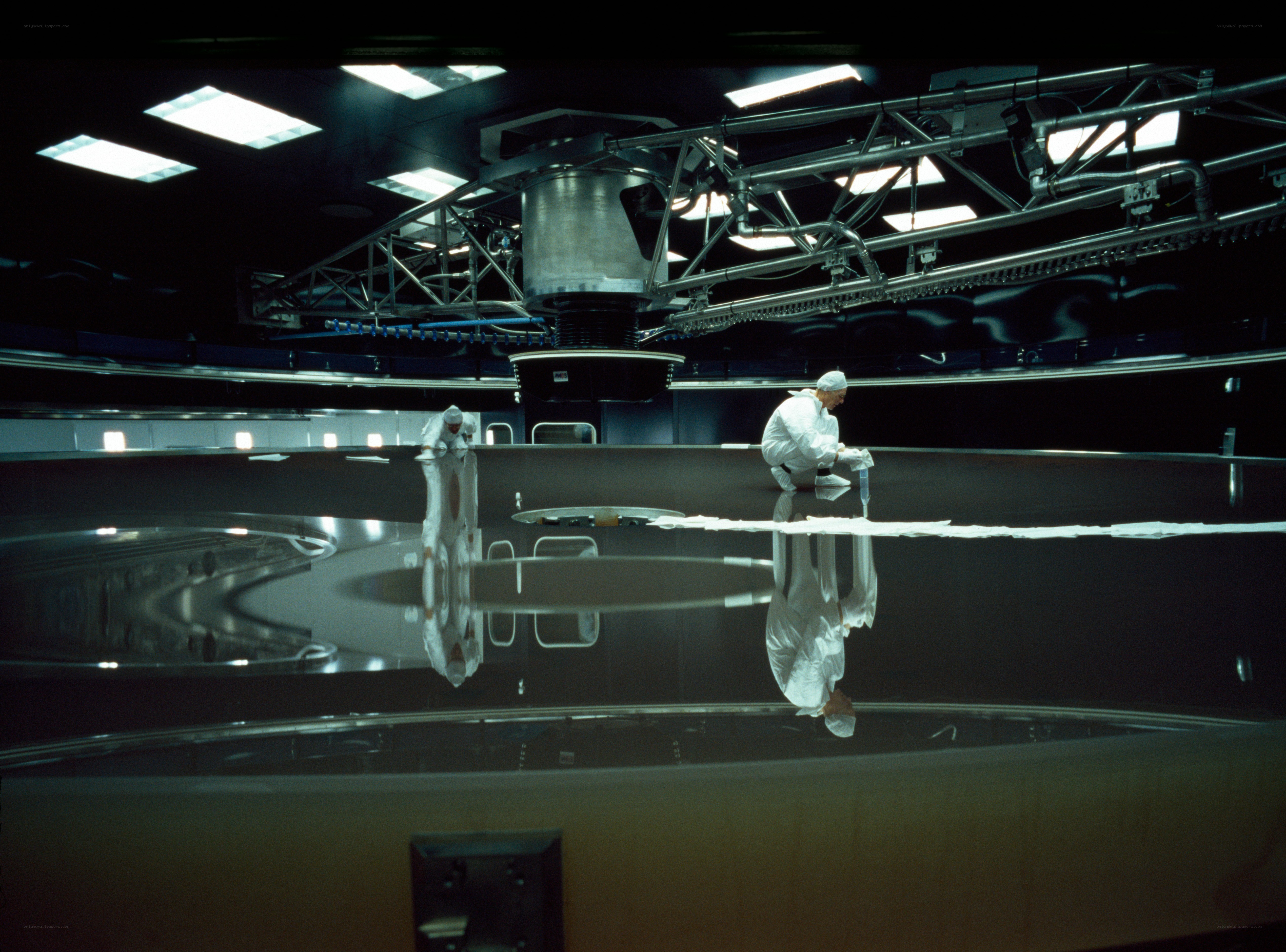 Scientists in a clean room
