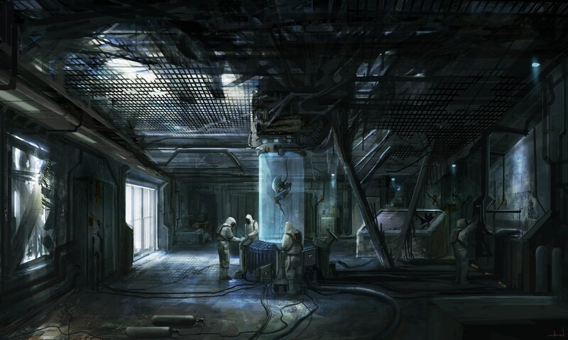 Scientists in Lab with Alien
