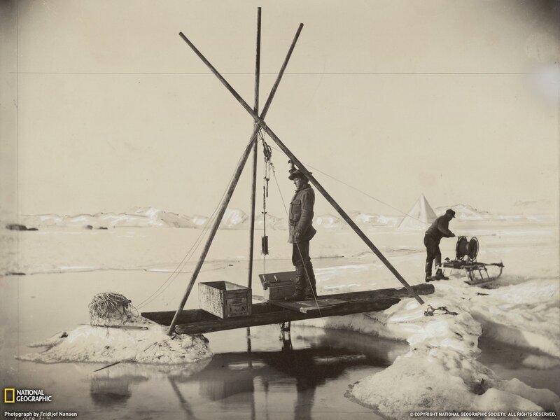 Scientists on an ice floe