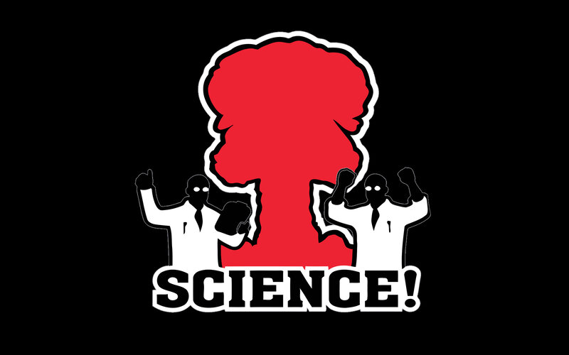 Scientists with Explosion — Black