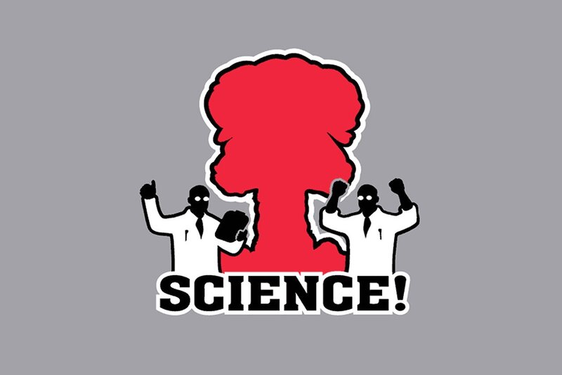 Scientists with Explosion — Gray