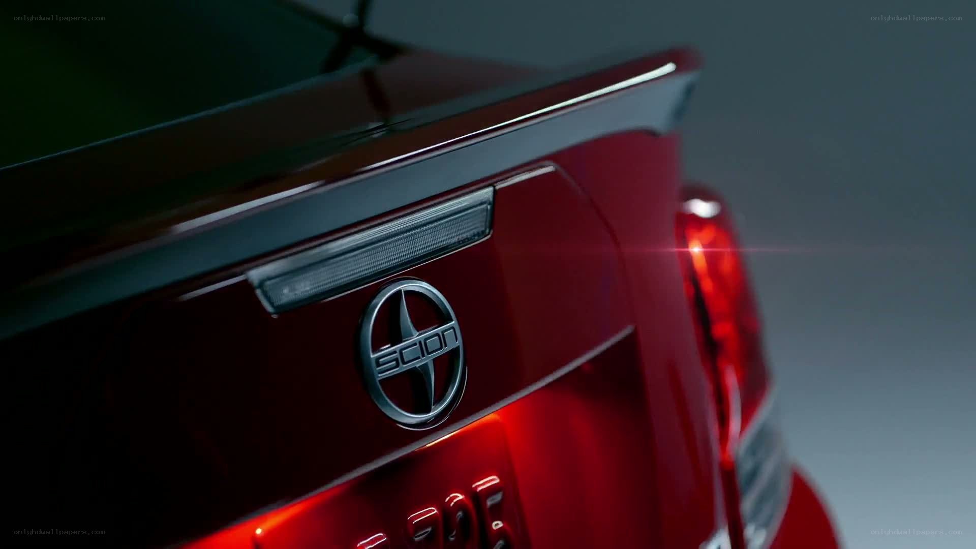 Scion car emblem close-up