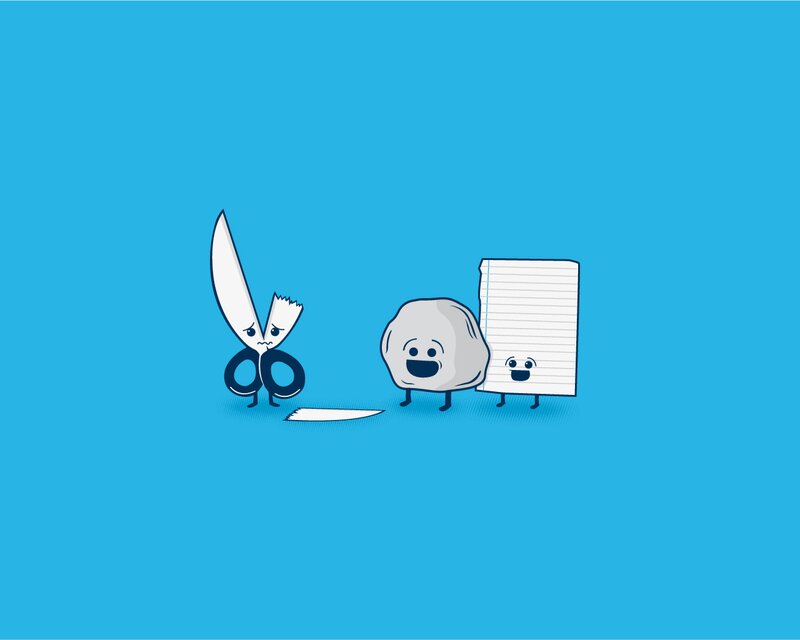 Scissors and Paper Characters