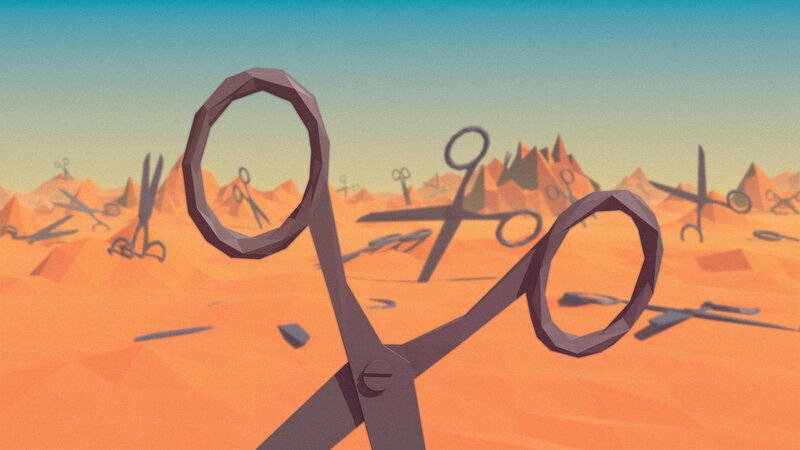 Scissors in Desert