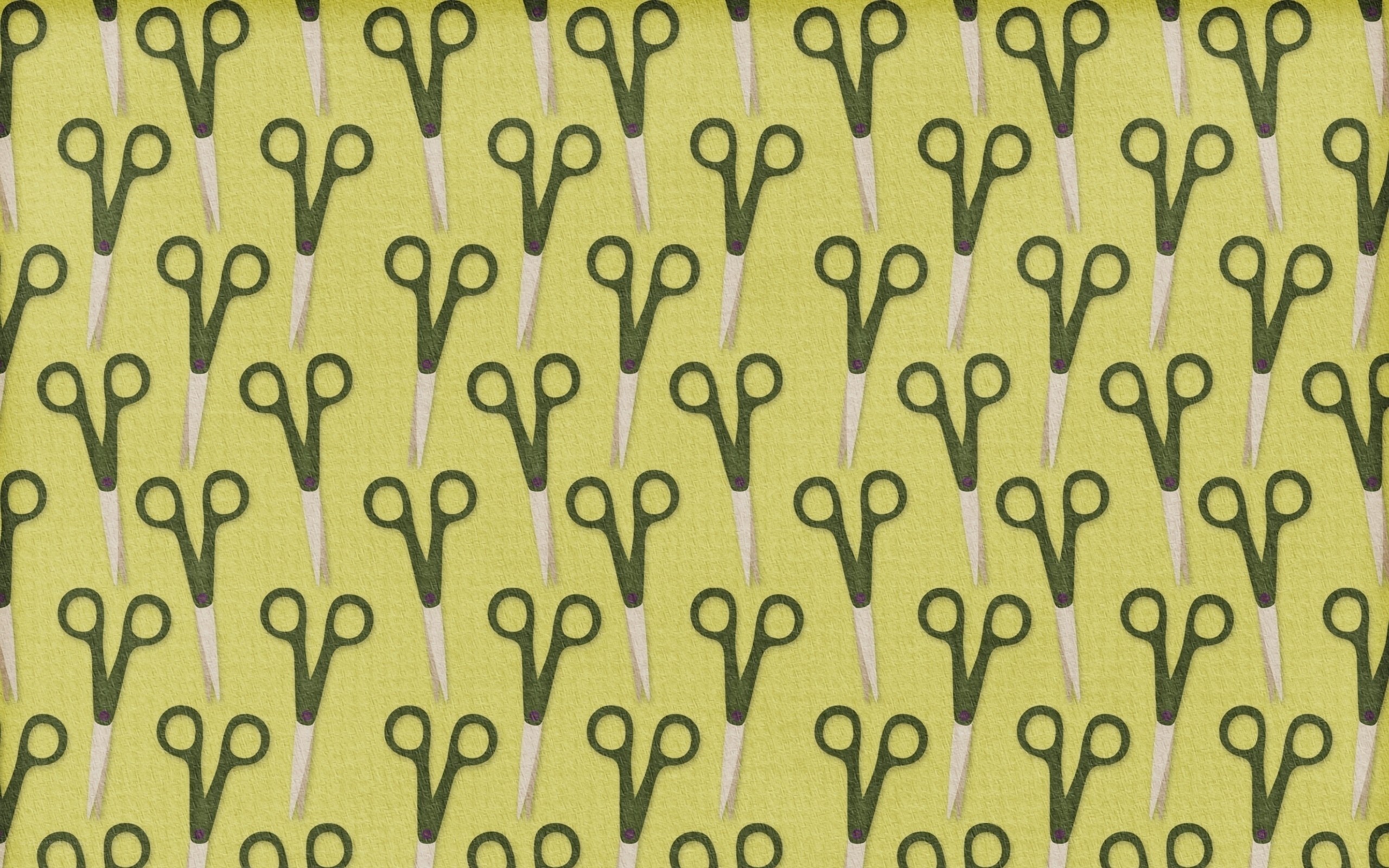 Scissors pattern on green fabric