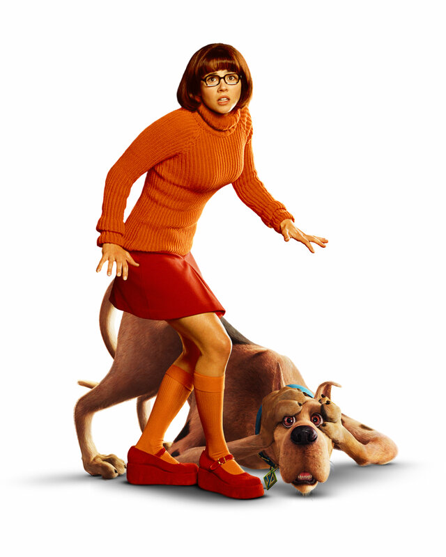 Scooby-Doo and Velma in action