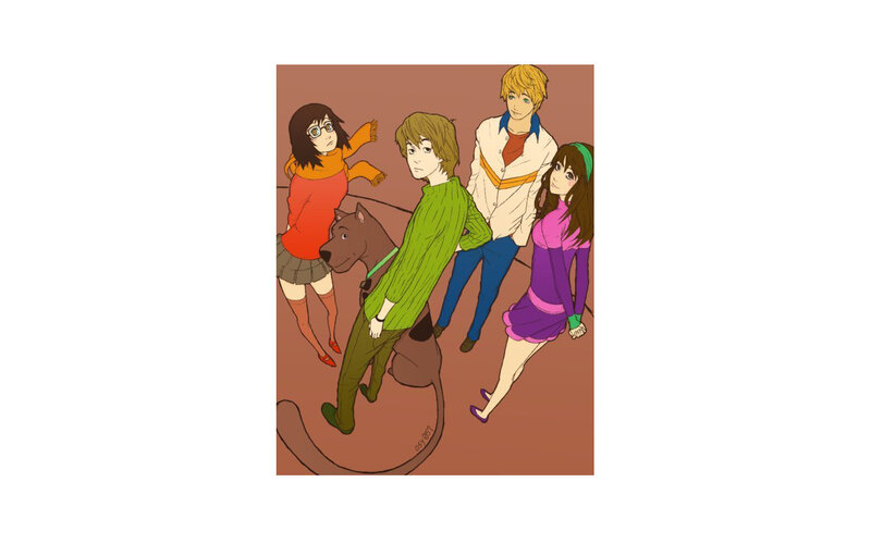 Scooby-Doo gang in anime style
